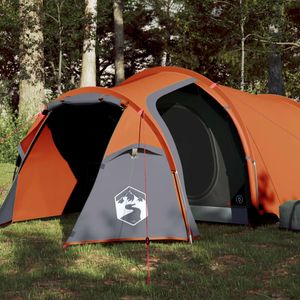 Tent 3-persoons 370x185x116 cm 185T taft grijs en oranje