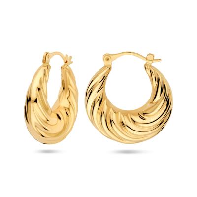 Elegante 14k Geelgouden Oorringen - Afmetingen 25.5x8.5mm