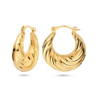 Elegante 14k Geelgouden Oorringen - Afmetingen 25.5x8.5mm