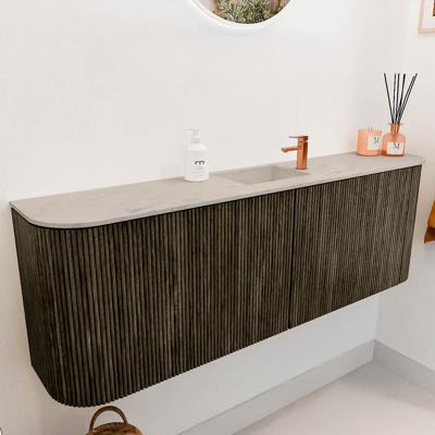 Toiletmeubel Mondiaz Joya Dlux | 123.2 cm | Meubelkleur Shadow | Faye wastafel Opalo Wasbak Midden | 1 kraangat