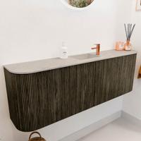 Toiletmeubel Mondiaz Joya Dlux | 123.2 cm | Meubelkleur Shadow | Faye wastafel Opalo Wasbak Midden | 1 kraangat