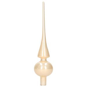 Licht parel/champagne glazen kerstboom piek glans 26 cm