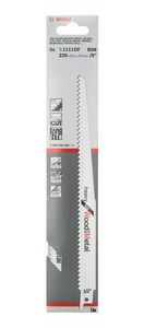 Bosch Accessories 2608656261 Reciprozaagblad S 1111 DF Heavy for Wood and Metal, verpakking van 5 stuks Zaagbladlengte 225 mm 5 stuk(s)