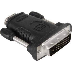 Goobay 68482 tussenstuk voor kabels HDMI 19pin F DVI-D 24+1pin M Zwart