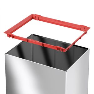 Hailo Bix-Box Swing L 8401110 Afvalbak 35 l RVS (b x h x d) 339 x 545 x 260 mm Zilver, Zwart Met zelfsluitende zwenkdeksel 1 stuk(s)
