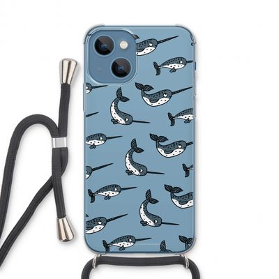 Narwhal: iPhone 13 Transparant Hoesje met koord
