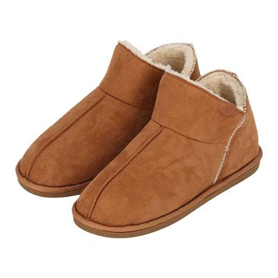 Apollo sloffen - dames - cognac - voering wol - suede - pantoffels - met antislip Apollo sloffen - dames - cognac - voering wol - suede - pantoffels - met antislip