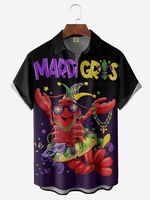 Mardi Gras Chest Pocket Short Sleeve Casual Shirt