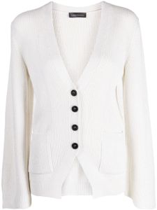 Lorena Antoniazzi cardigan boutonné à col v - Blanc