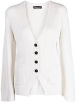 Lorena Antoniazzi cardigan boutonné à col v - Blanc