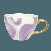 Good Morning kop Cappuccino / Thee Ø11 cm - Smaragd Violet (set van 4)