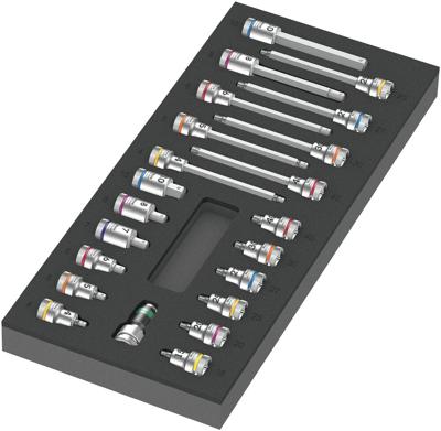 Wera 9723 Schuimrubberen inzetstuk met Zyklop B 3/8" bitdoppen Set 1, 22-delig - 05150113001