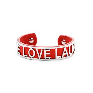 Key Moments 8KM-B00481 Bangle met tekst Live love laugh, one-size rood