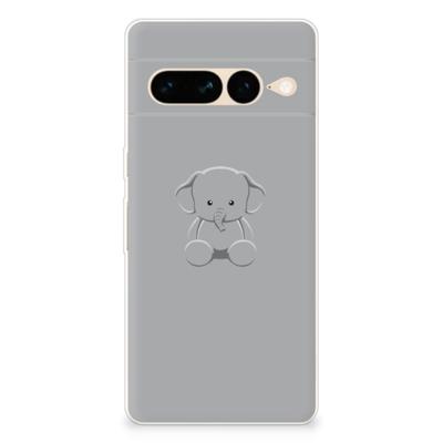 Google Pixel 7 Pro Telefoonhoesje met Naam Grijs Baby Olifant Google Pixel 7 Pro Telefoonhoesje met Naam Grijs Baby Olifant