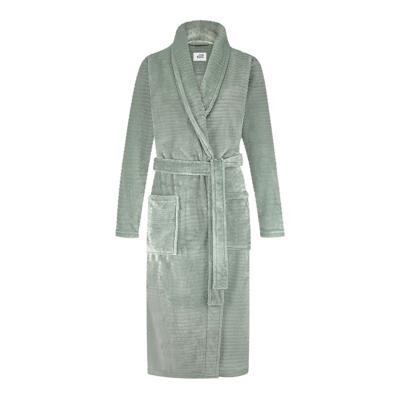 Ten Cate dames badjas Fleece - Minty Green Stipe