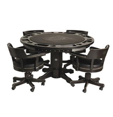 15% korting | Harley-Davidson Bar & Shield Flames Poker Tafel & Stoelen Set Met Vintage Zwarte Afwerking