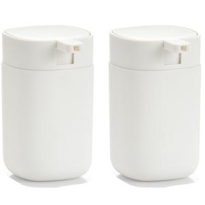 Zeller Zeeppompje/dispenser - 2x - kunststof - wit - 12 cm - modern