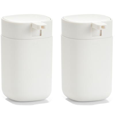 Zeller Zeeppompje/dispenser - 2x - kunststof - wit - 12 cm - modern