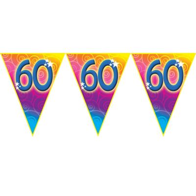 Verjaardag leeftijd vlaggenlijn - 60 jaar - 5 meter - kunststof - jubileum