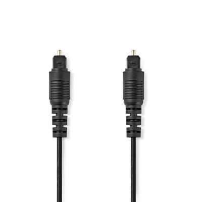 Nedis Optische Audiokabel | TosLink Male | TosLink Male | 1.00 m | Rond | PVC | Zwart | Label - CAGL25000BK10