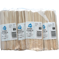 AH Roerstaafje hout 140mm FSC | 100 stuks
