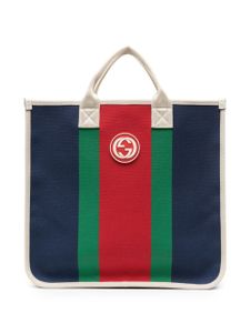 Gucci Kids sac cabas à détail Web - Bleu