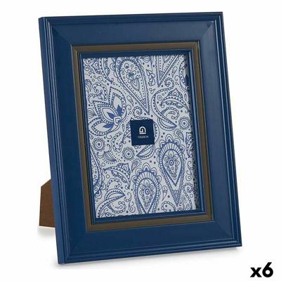 Fotolijsten 23 x 28 x 2 cm Kristal Blauw Plastic (6 Stuks)