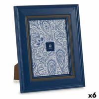Fotolijsten 23 x 28 x 2 cm Kristal Blauw Plastic (6 Stuks)