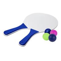 Blauw/witte beachball set buitenspeelgoed met extra balletjes