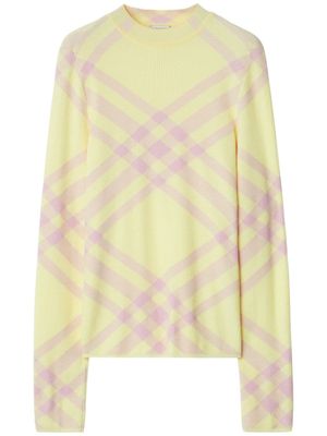 Burberry pull à carreaux - Jaune