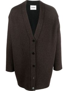 Jil Sander cardigan oversize à col v - Marron