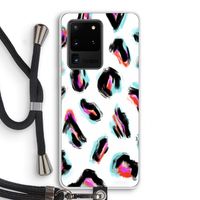 Cheetah color: Samsung Galaxy S20 Ultra Transparant Hoesje met koord