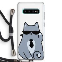 Cool cat: Samsung Galaxy S10 Plus Transparant Hoesje met koord