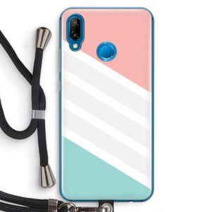Strepen pastel: Huawei P20 Lite Transparant Hoesje met koord