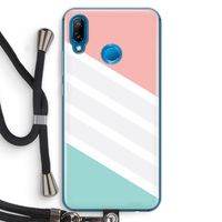 Strepen pastel: Huawei P20 Lite Transparant Hoesje met koord