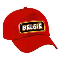 Verkleed feest pet - rood - Belgi? - landen thema - zonneklep pet - volwassenen