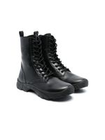 Moncler Enfant bottines en cuir à lacets - Noir