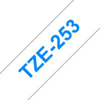 Labeltape Brother TZe, TZ TZe-253 Kunststof Tapekleur: Wit Tekstkleur:Blauw 24 mm 8 m