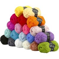 Creativ Company Fantasia acrylgaren, l: 80 m, diverse kleuren, 20x50 gr/ 1 doos