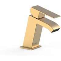 Wastafelkraan Tres Cuadro | Opbouw | Mengkraan | Waterval uitloop | Standaard model | 1-hendel | Vierkant | 24k Goud mat