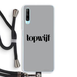 Topwijf Grijs Zwart: Huawei P Smart Pro Transparant Hoesje met koord