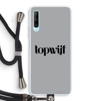 Topwijf Grijs Zwart: Huawei P Smart Pro Transparant Hoesje met koord