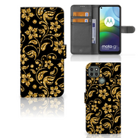 Motorola Moto G9 Power Hoesje Gouden Bloemen - thumbnail