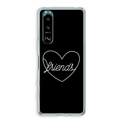 Friends heart black: Sony Xperia 5 III Transparant Hoesje