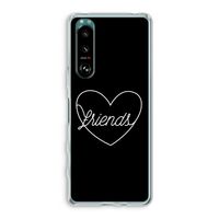 Friends heart black: Sony Xperia 5 III Transparant Hoesje