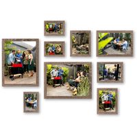 HAES DECO - Collage set 9 houten fotolijsten Paris bruin - SP001905-9 - thumbnail