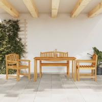 4-delige Tuinset massief teakhout