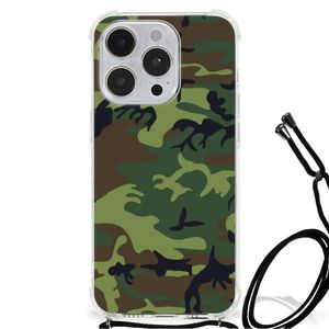 iPhone 14 Pro Max Doorzichtige Silicone Hoesje Army Dark