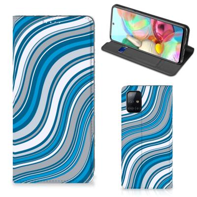 Samsung Galaxy A71 | Hoesje met Magneet | Waves Blue