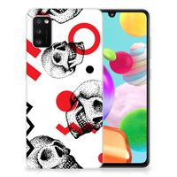 Silicone Back Case Samsung Galaxy A41 Skull Red - thumbnail